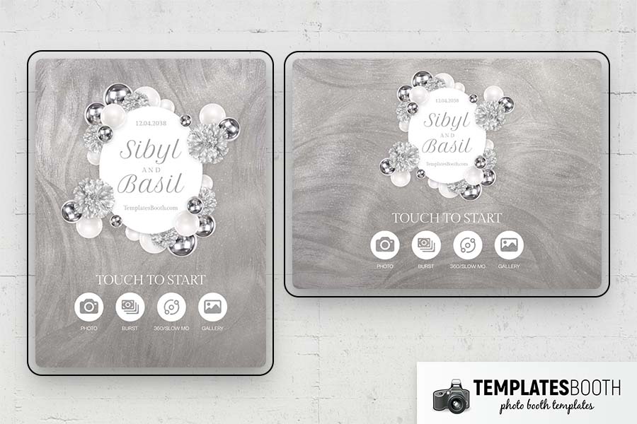 Silver Party Photo Booth Template Preview