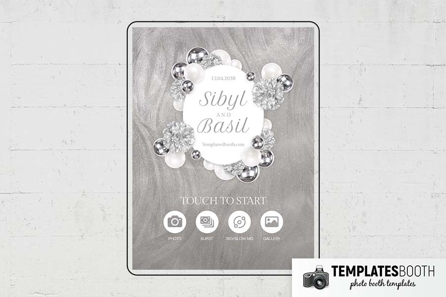 Silver Party Photo Booth Template Preview