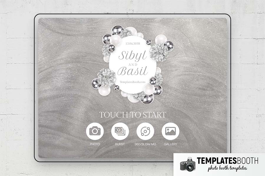 Silver Party Photo Booth Template Preview
