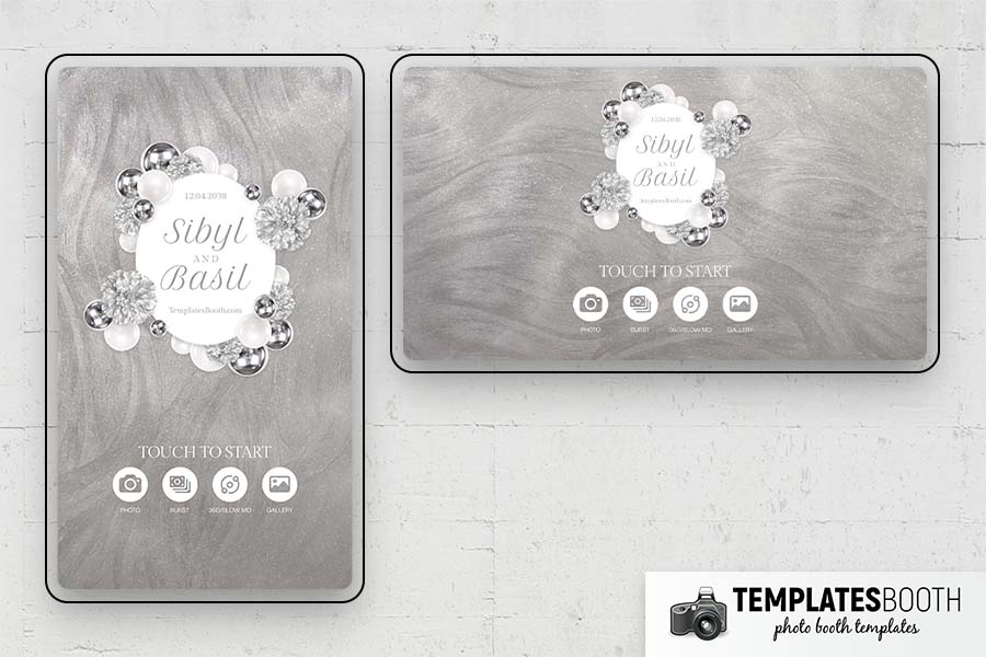 Silver Party Photo Booth Template Preview