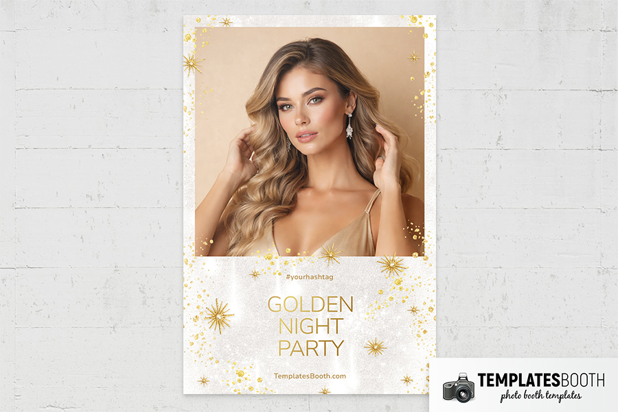 White Gold Party Photo Booth Template Preview