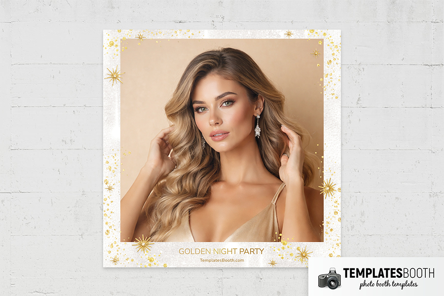 White Gold Party Photo Booth Template Preview