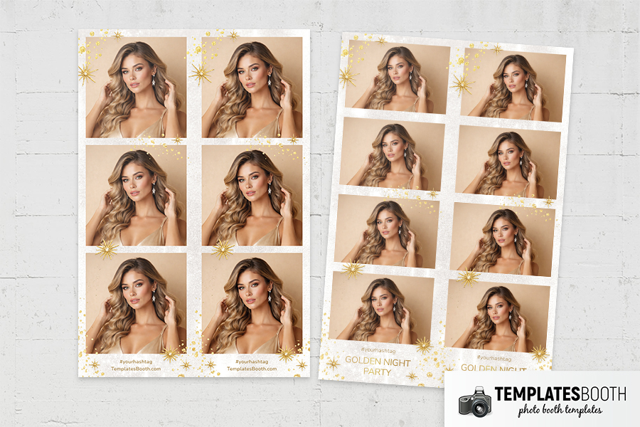 White Gold Party Photo Booth Template Preview