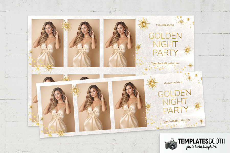 White Gold Party Photo Booth Template Preview