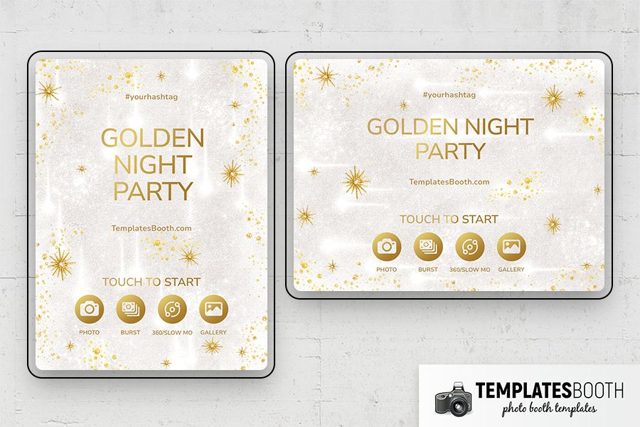 White Gold Party Photo Booth Template Preview