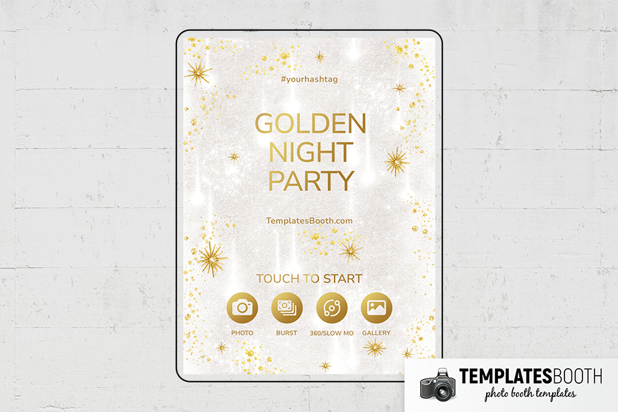 White Gold Party Photo Booth Template Preview