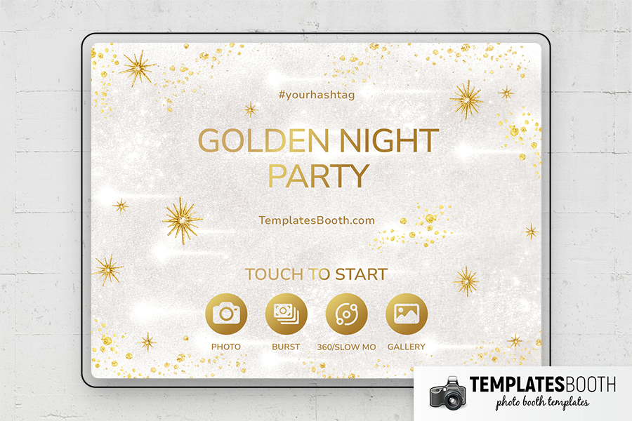 White Gold Party Photo Booth Template Preview