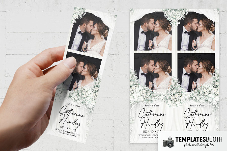 White Celebration Photo Booth Template Preview