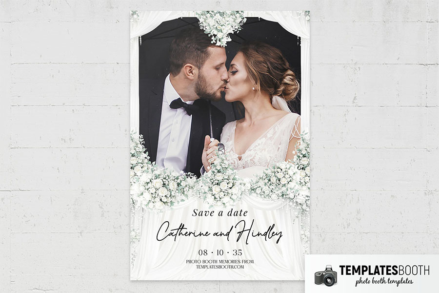White Celebration Photo Booth Template Preview
