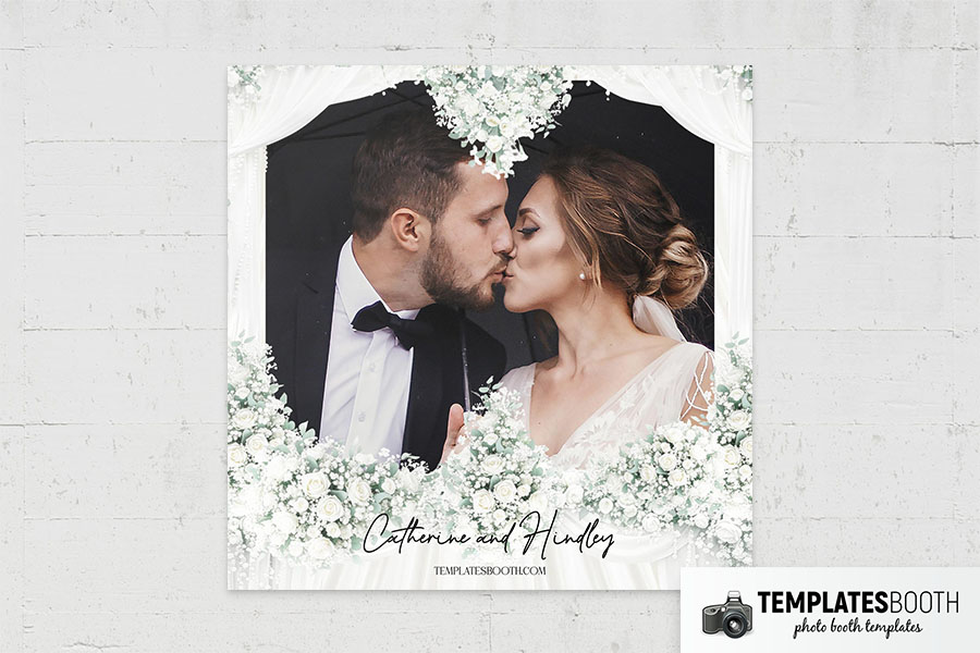 White Celebration Photo Booth Template Preview