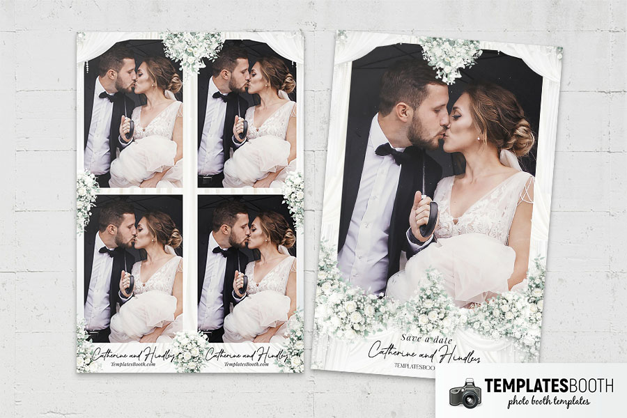 White Celebration Photo Booth Template Preview