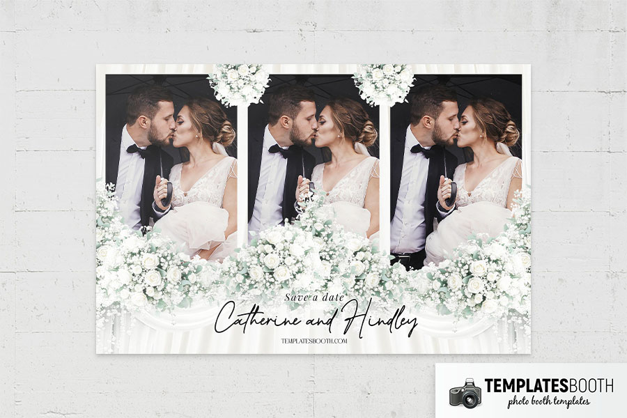 White Celebration Photo Booth Template Preview