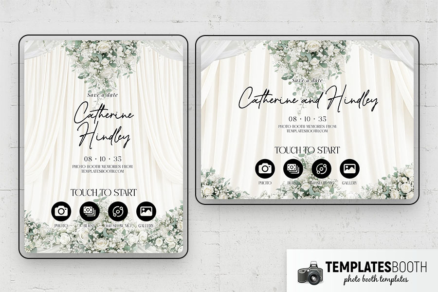 White Celebration Photo Booth Template Preview
