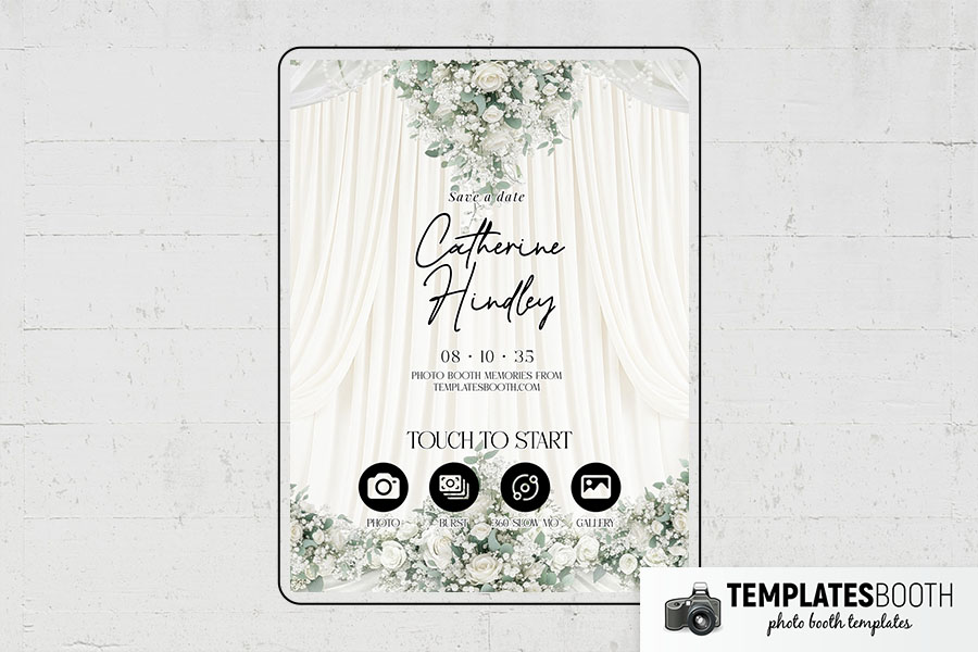 White Celebration Photo Booth Template Preview