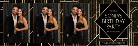 Black Gold Birthday Party Photo Booth Template