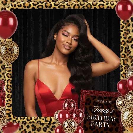 Cheetah Birthday Party Photo Booth Template