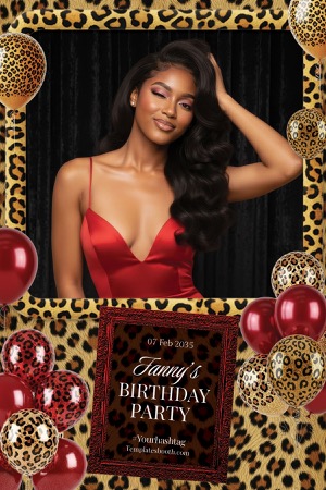 Modèle de photomaton pour fête d’anniversaire guépard