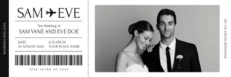 Wedding Plane Ticket Photo Booth Template