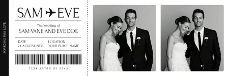 Wedding Plane Ticket Photo Booth Template