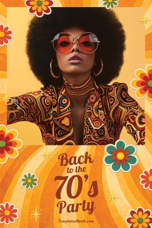 Modèle de photobooth pour fête des années 70