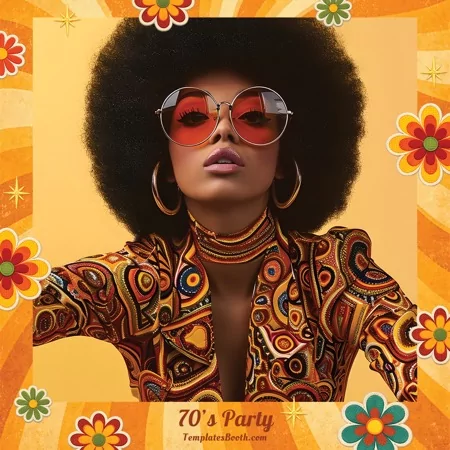 70s Party Photo Booth Template