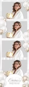 White Celebration Photo Booth Template 2x6 Strip