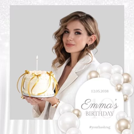 White Celebration Photo Booth Template