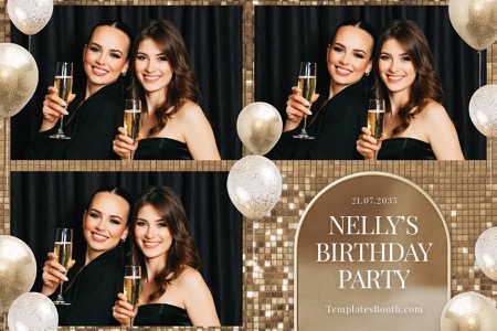 Goldene Party-Fotobox-Vorlage