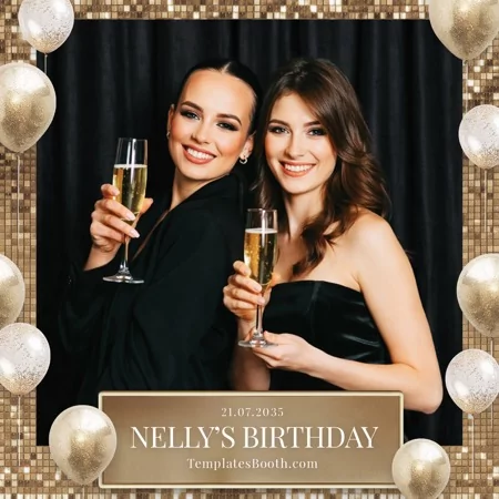 Gold Party Photo Booth Template