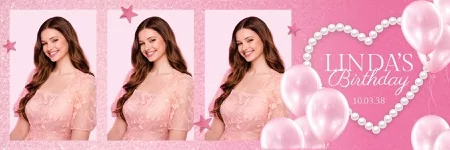 Pink Birthday Party Photo Booth Template