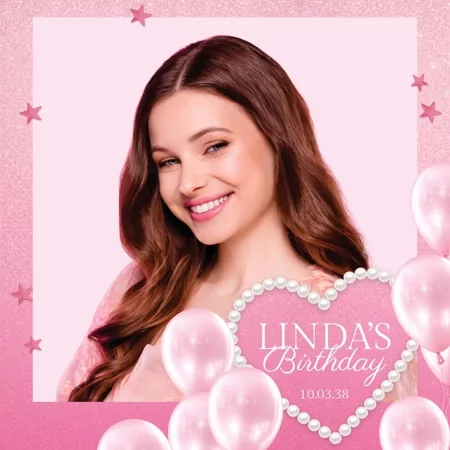 Pink Birthday Party Photo Booth Template