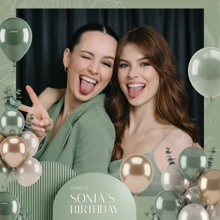 Sage Party Photo Booth Template