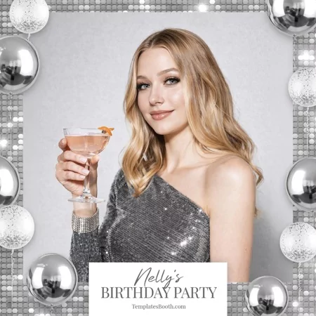 Silver Party Photo Booth Template