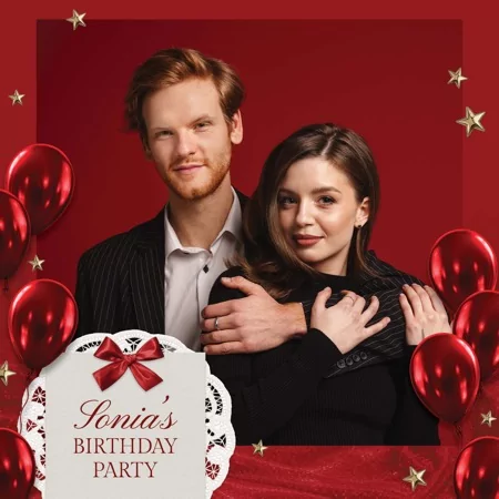 Red Party Photo Booth Template
