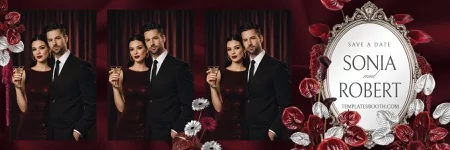 Burgundy Party Photo Booth Template