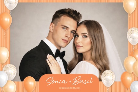 Orange Party Fotobox-Vorlage