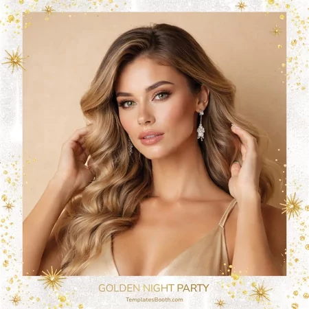 White Gold Party Photo Booth Template