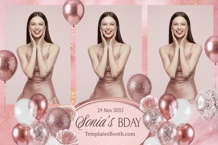 Roségold-Party-Fotobox-Vorlage