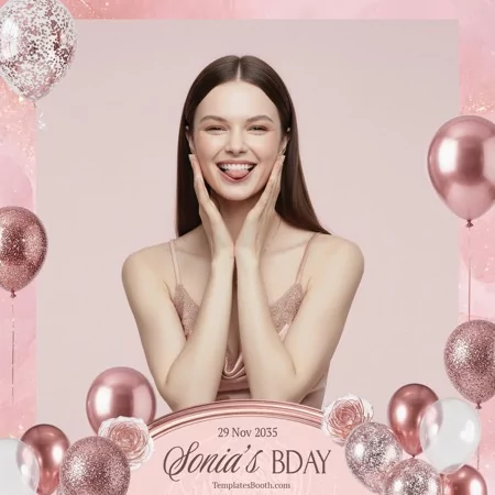 Rose Gold Party Photo Booth Template