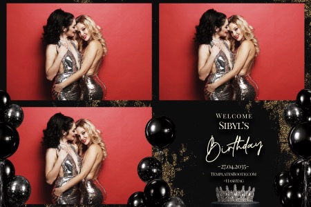 Schwarz-Goldene Party-Fotobox-Vorlage