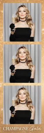 Golden Champagne Party Photo Booth Template