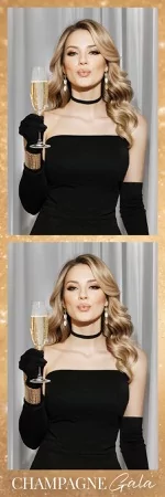Golden Champagne Party Photo Booth Template