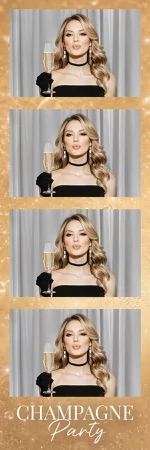 Golden Champagne Party Photo Booth Template