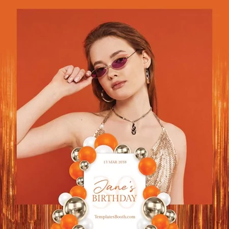 Orange Party Photo Booth Template