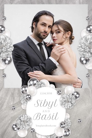 Aperçu Silver Party Photo Booth Template 2