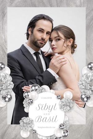 Aperçu Silver Party Photo Booth Template 2