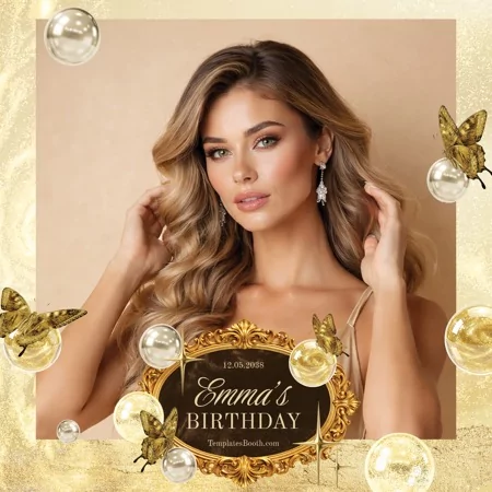 Gold Party Photo Booth Template