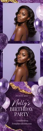 Purple Birthday Party — 2x6 photo strip