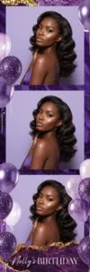 Purple Birthday Party Photo Booth Template 2x6 Strip