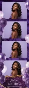 Purple Birthday Party Photo Booth Template 2x6 Strip
